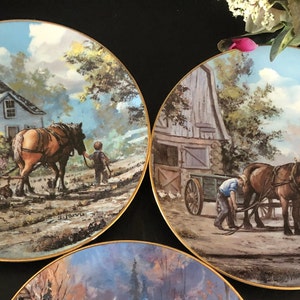 Vintage Limited Ed. Plates, Set of 2, REEFTON MEADOWS, Life in the Farm, Collectible Plates, Wall Plates, Made in USA, Home Decor, Gift