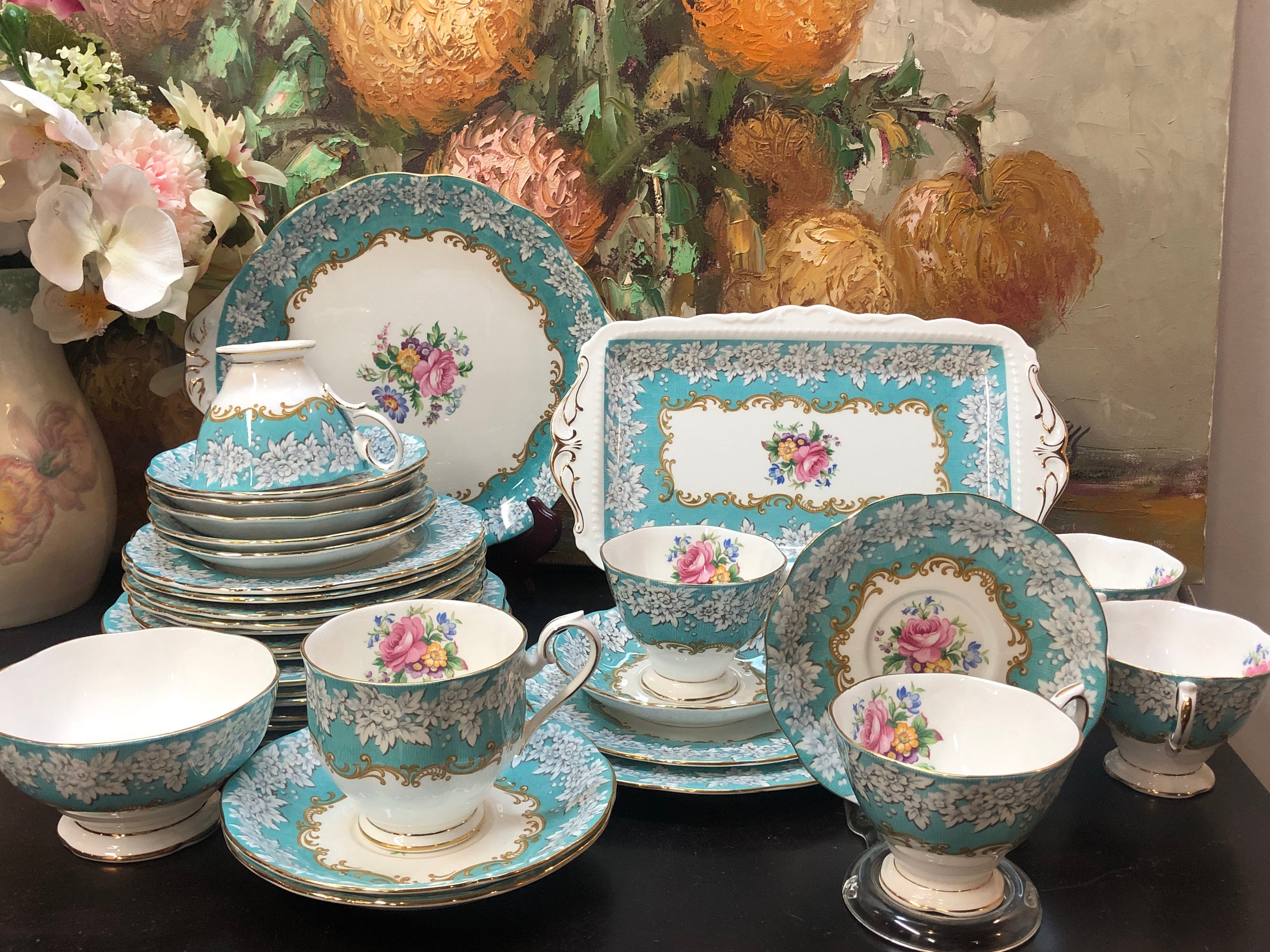 Vintage Royal Albert Tea Set, Enchantment, Four Pieces Set Vintage Royal Albert Tea Set, Enchantment, Four Pieces Set