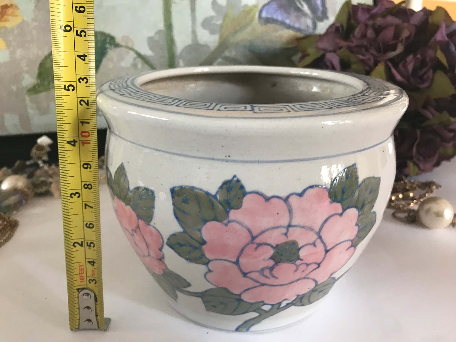 Vintage Chinese Bonsai Pot Antique Porcelain Ceramic Etsy