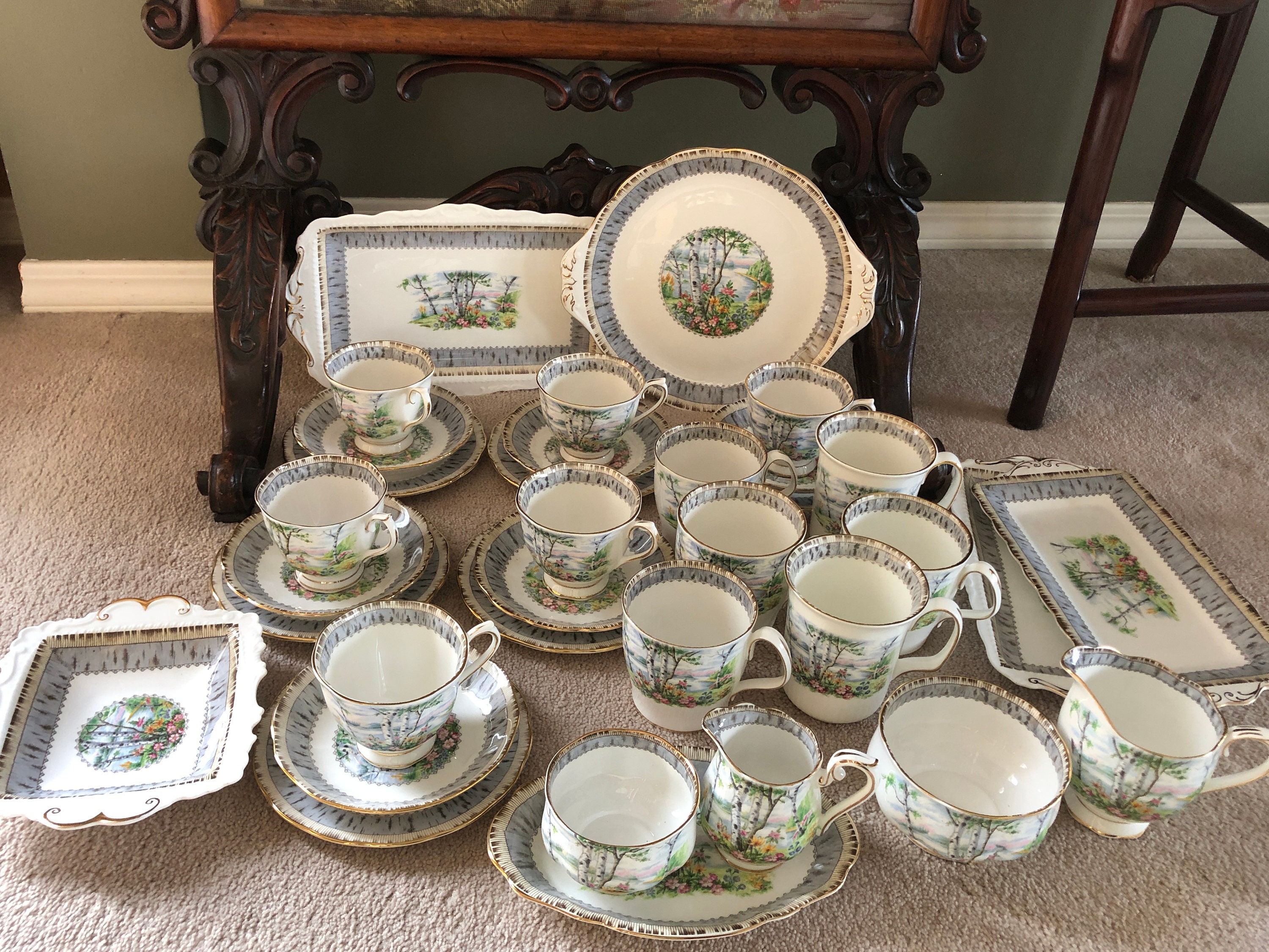 Royal Albert Silver Birch - Etsy Canada