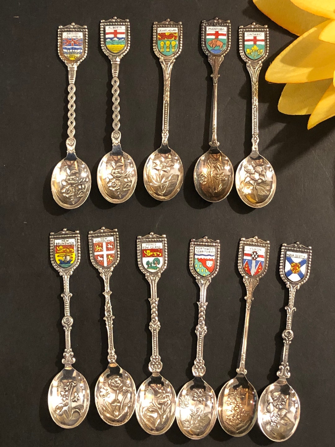 Vintage EPNS Spoons Set of 11 Canada Province and Territory Etsy