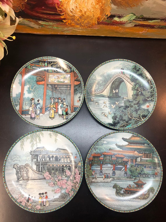 Vintage Jingdezhen Porcelain Plate, Summer Palace, Zhang Songmao