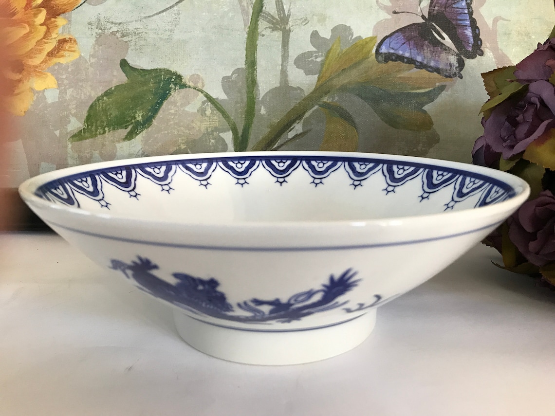 Vintage Chinese Soup Bowl Big Bowl Charger Antique Etsy