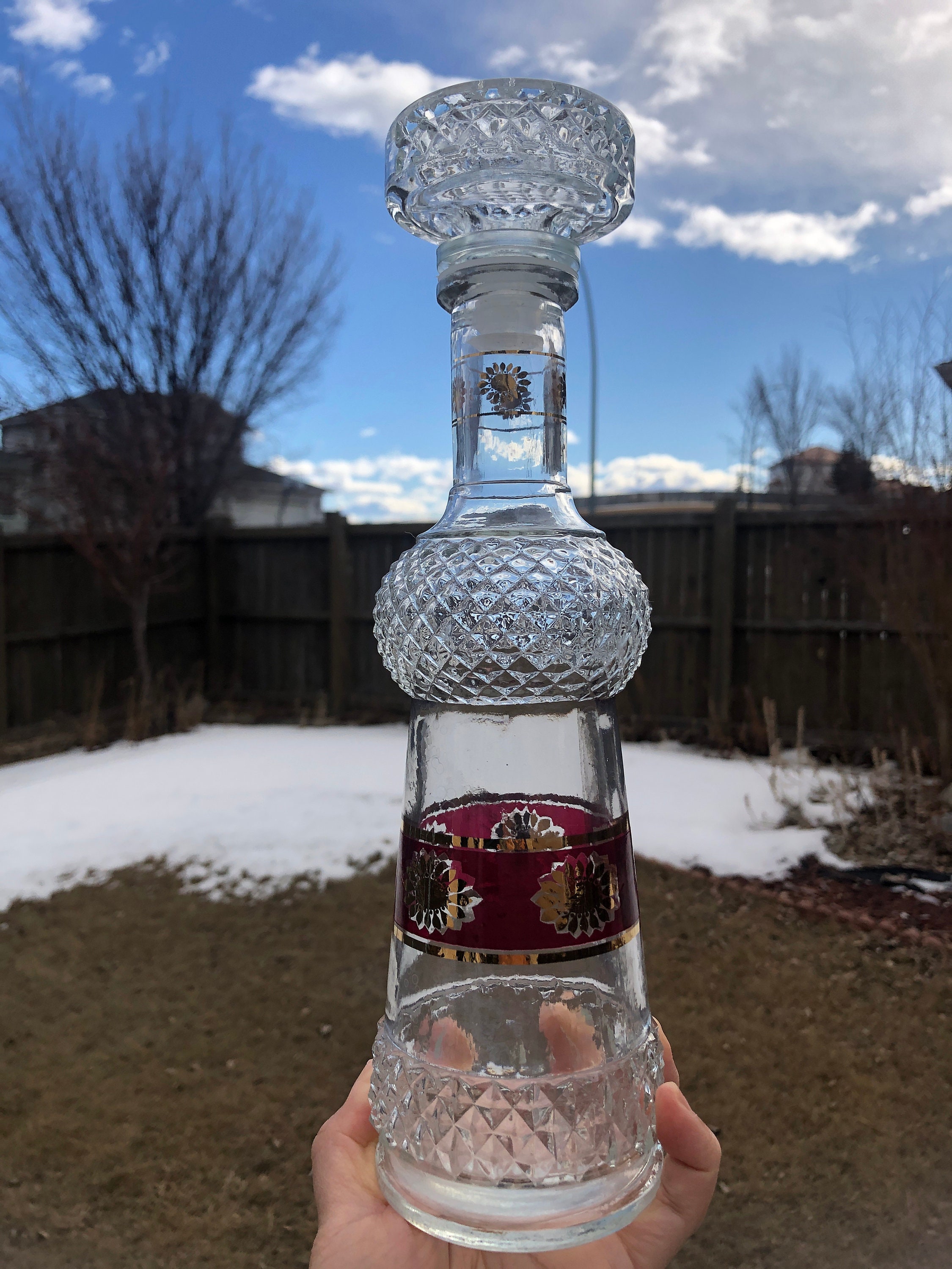 Vintage Italian Wine Decanter Set With 6 Glasses, Mid-century Home