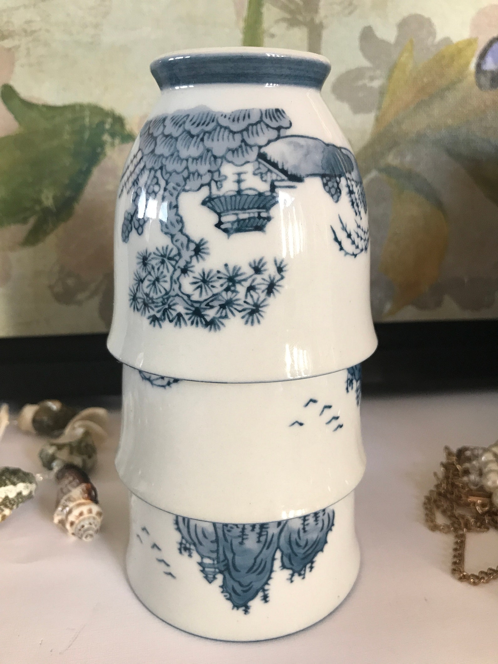 Chinese Vintage Sake Cups Ceramic Teacup Set of 3 Antique Etsy