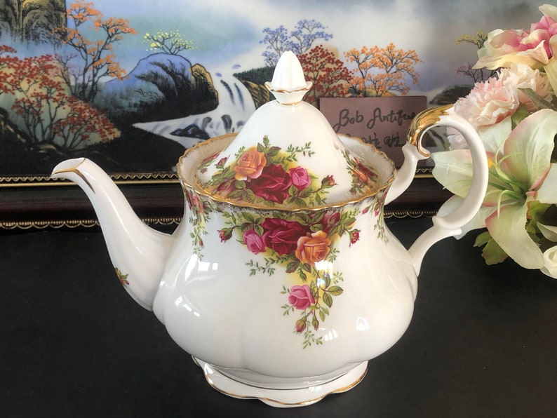 Royal Albert Old Country Rose, First Edition, Large Teapot, Teacup Saucer, Creamer Sugar Bowl, Bowls, 1960s Made in England, Gift Large Teapot