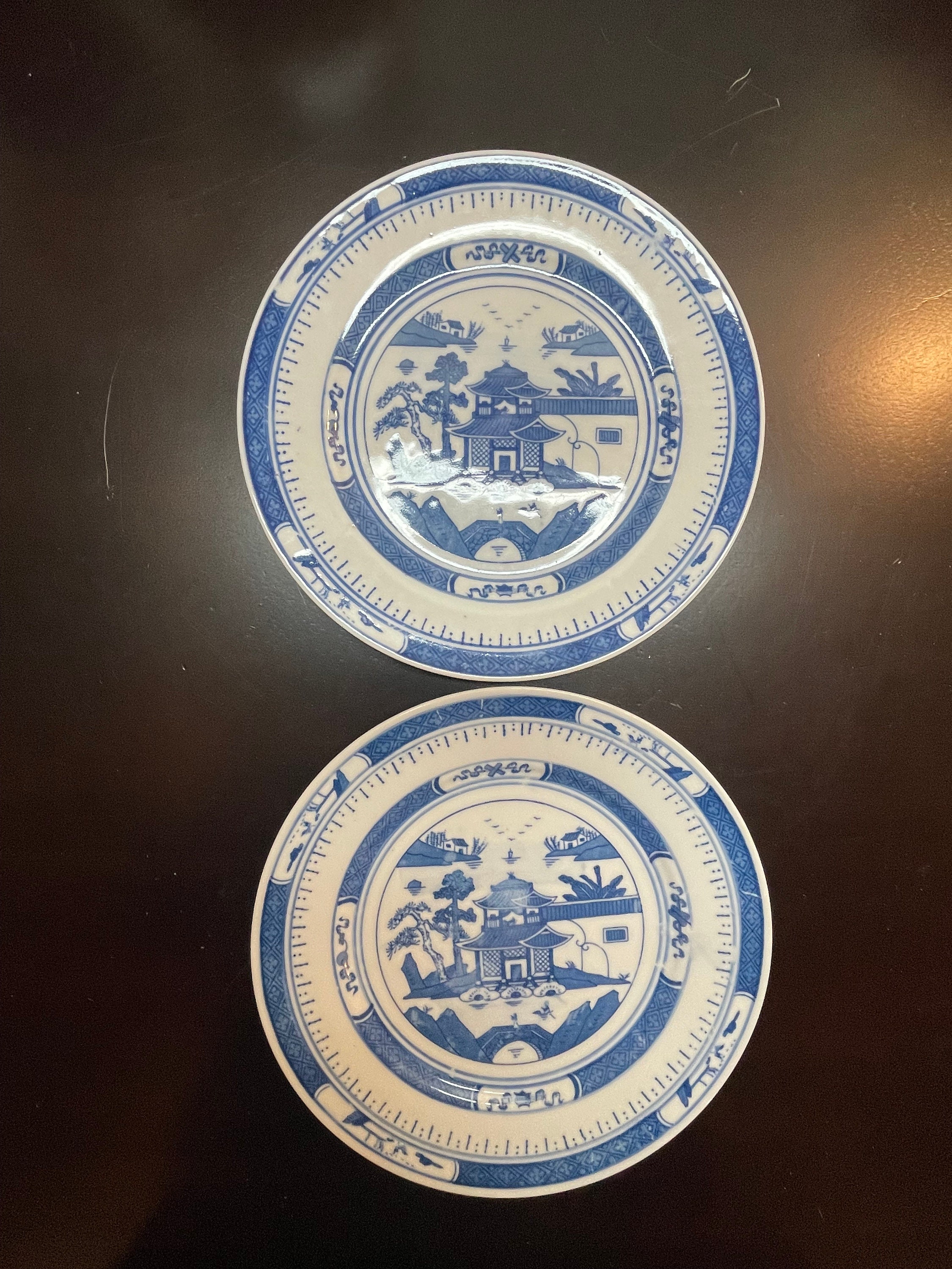 Vintage Chinese Plates Set of 2 Landscape Porcelain Plate Etsy