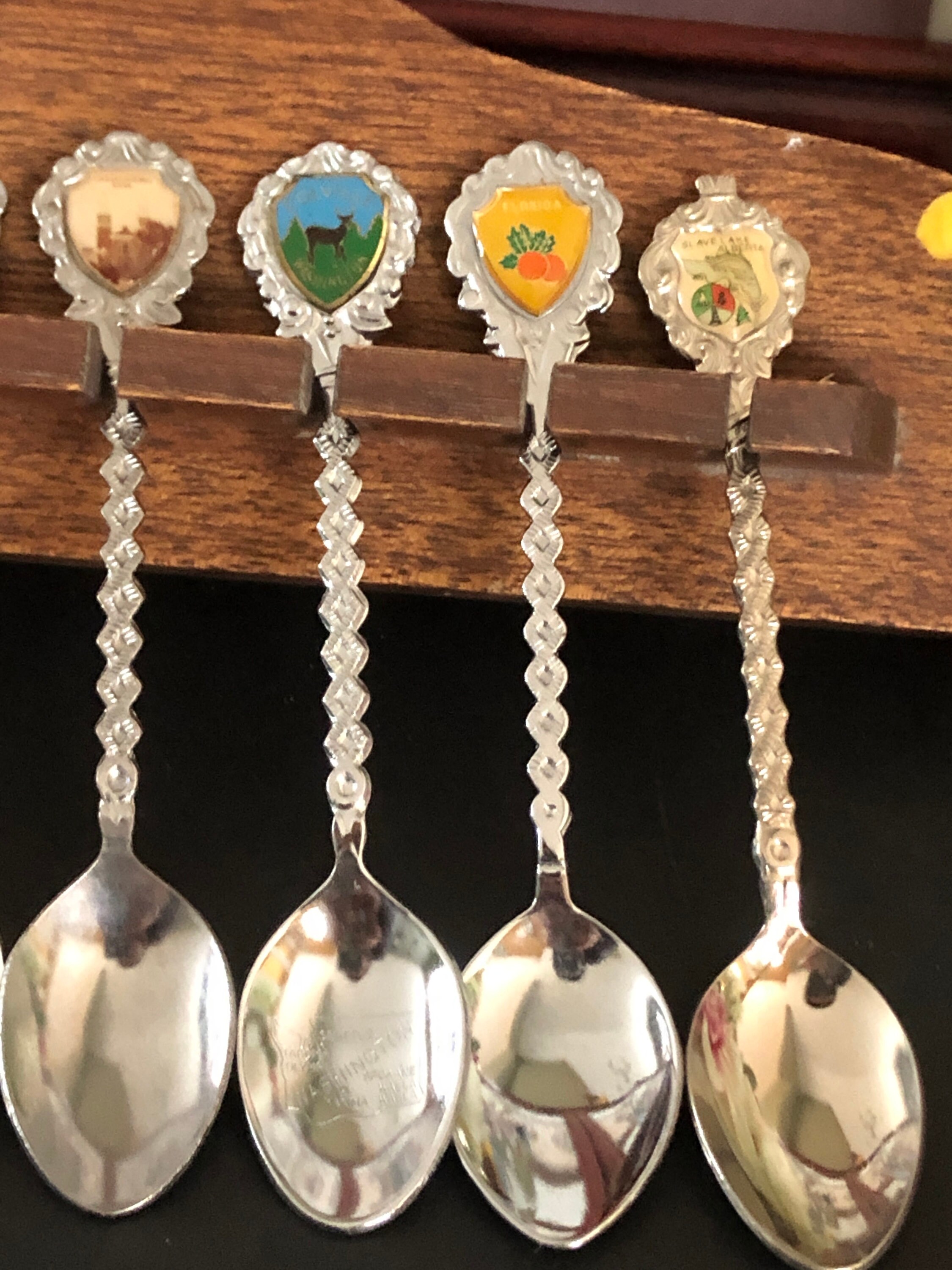 Vintage 14 Souvenir Spoons EPNS Spoons Solid Wood Spoon Etsy Canada