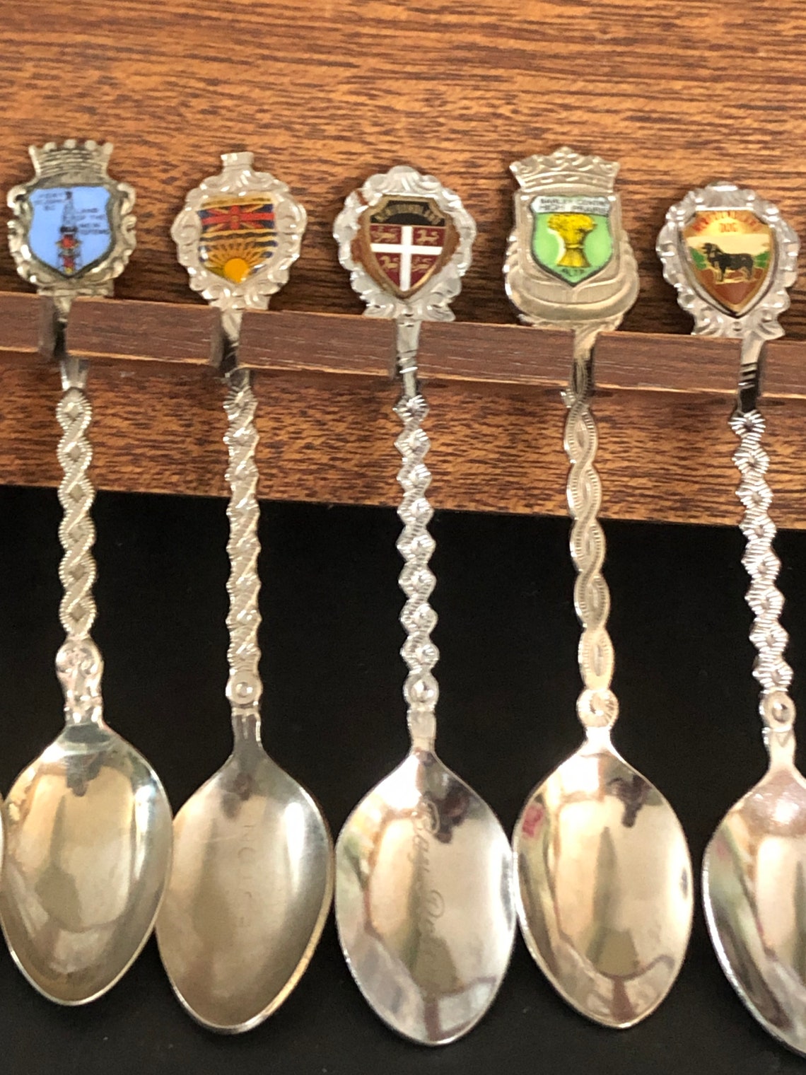 Vintage 14 Souvenir Spoons EPNS Spoons Solid Wood Spoon Etsy Canada