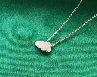 Cloud Necklace, 14K Solid Gold Necklace, Small Cloud Pendant, Silver Necklace, Simple Gold Necklace, Rain Cloud Necklace, Dreamer Gift