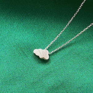 Cloud Necklace, 14K Solid Gold Necklace, Small Cloud Pendant, Silver Necklace, Simple Gold Necklace, Rain Cloud Necklace, Dreamer Gift