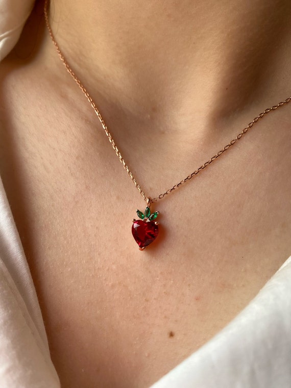 Strawberry Necklace, Silver Strawberry Necklace, Necklace for Woman, Birthday Gift, Gift for Her, Fruits Necklace, Fruit Necklace, for Beach - Etsy Strawberry Necklace, Silver Strawberry Necklace, Necklace for Woman, Birthday Gift, Gift for Her, Fruits Necklace, Fruit Necklace, for Beach - Etsy