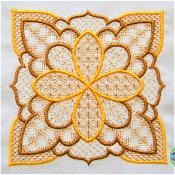 4x4 inch Beautiful Motif Fill Blocks Set of 12 Machine Embroidery Designs 100x100 mm