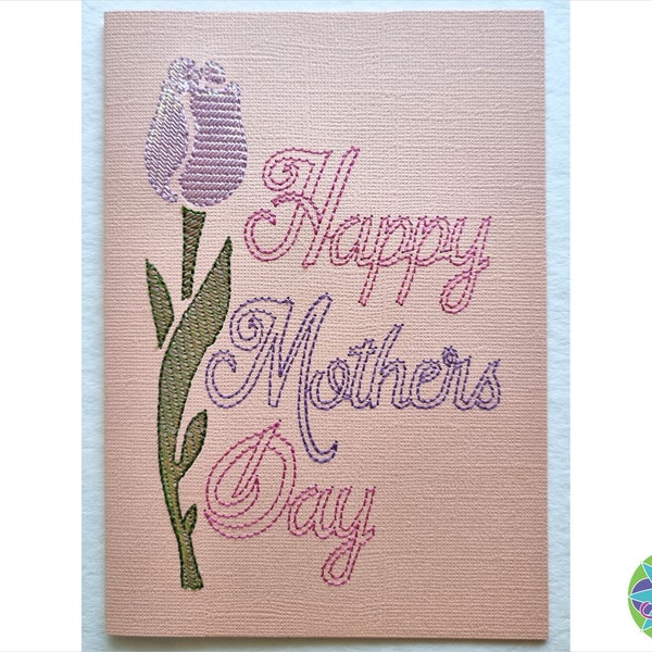 5x7 inch Mothers Day Card 10 ITH Machine Embroidery 130x180 mm