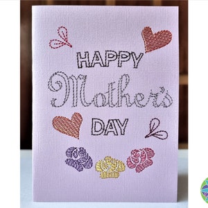 Tarjeta día de la madre de 5x7 pulgadas 04 Máquina ITH Bordado 130x180 mm