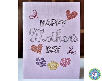 5x7 inch Mothers Day Card 04 ITH Machine Embroidery 130x180 mm