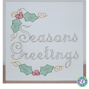 Tarjeta de Navidad de 4x4 pulgadas Smart Seasons Saludos ITH Máquina Bordado 100x100 mm