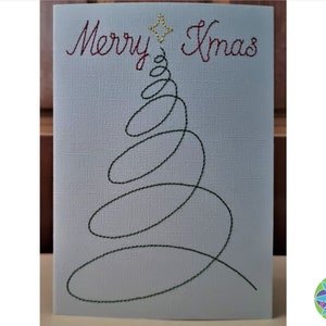 5x7 inch kerstkaart Trendy Merry Christmas ITH Machine Borduurwerk 130x180 mm