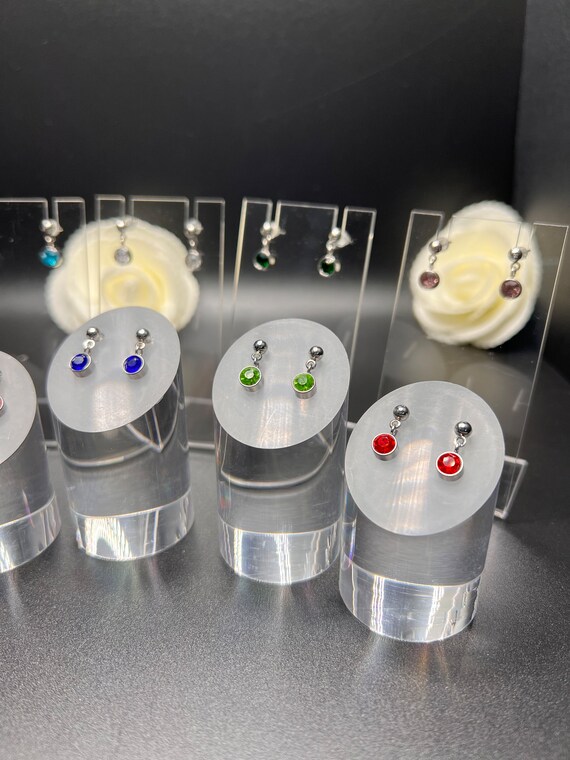 Silver Post Birthstone Earrings, Personalized Gift, Birthstone Earrings, Silver Earrings, Jewelry Gift for Her
