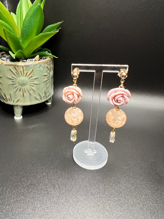 Flower Beaded Elegant Earrings, Bridal Jewelry, Prom Earrings, Flower Earrings, Flower Jewelry, Wedding Accessories