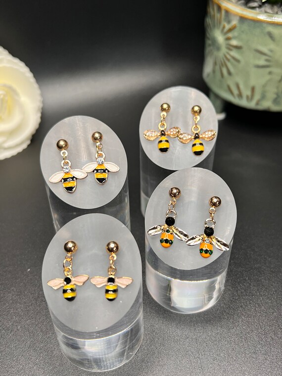 Bee Earrings, Bumblebee Jewelry, Nature Jewelry, Bumble Bee Post Earrings, Gifts for Her