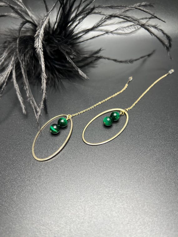 Pearl Hoops, Green Pearl Earrings, Boho Jewelry, Threader Earrings, Colored Hoop Earrings, Wedding Change, Wedding Jewelry
