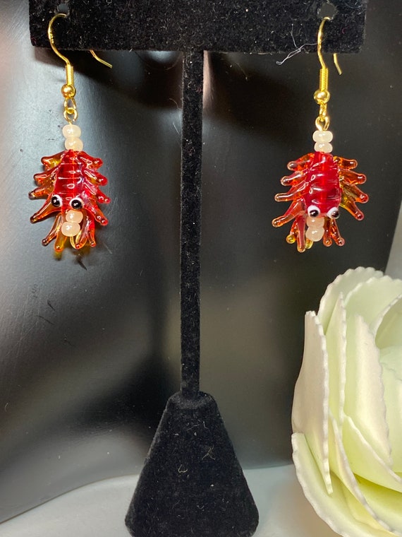 Red Lobster Charm Earrings, Lobster Earrings, Girl Jewelry, Gifts for Girls, Lobster Charm Earrings