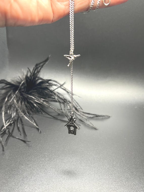 Birdhouse Charm Necklace, Birdhouse Necklace, Birdhouse Jewelry, Birdhouse Pendant, Nature Lover Gift, Women's Jewelry