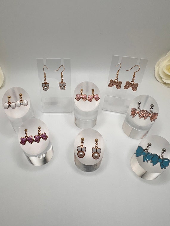 Pretty Bows Enamel Charm Earrings