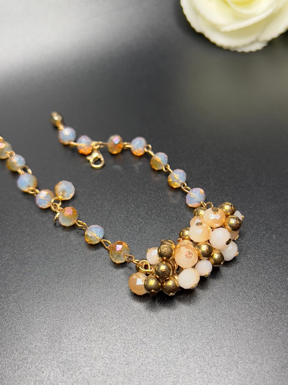 Beige Beaded Bracelet, Beaded Bridal Jewelry, Glass Beaded Bracelet, Bridesmaid Gift, Gifts for Mom, Elegant Gift