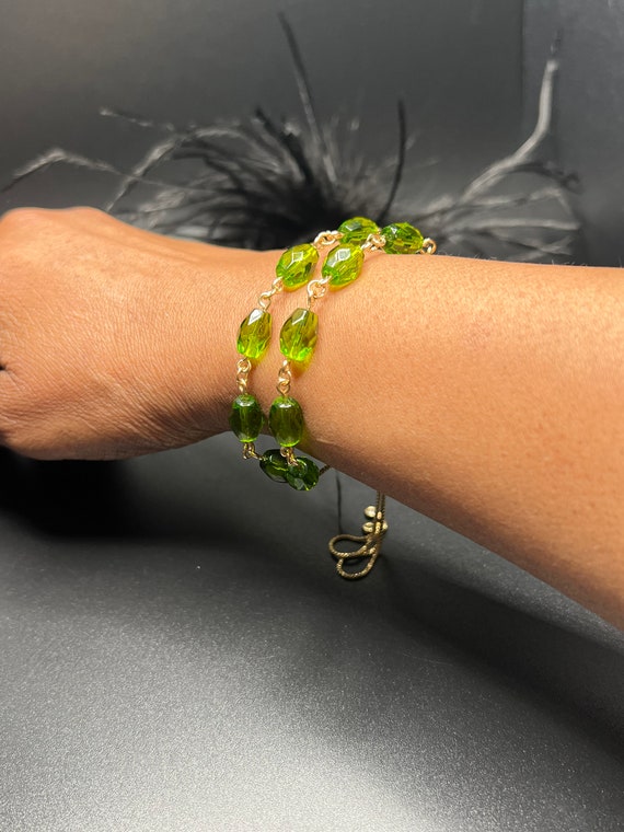 Green Beaded Bracelet, Boho Jewelry, Beaded Bracelet, Handmade Bracelet, Beaded Jewelry, Green Bracelet, Gift for Her