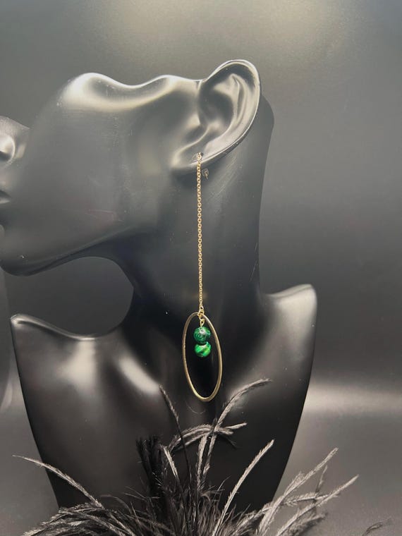 Pearl Hoops, Green Pearl Earrings, Boho Jewelry, Threader Earrings, Colored Hoop Earrings, Wedding Change, Wedding Jewelry