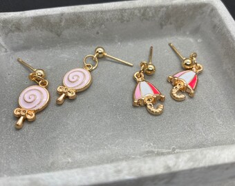 Boucles d’oreilles Enamel Charm Post