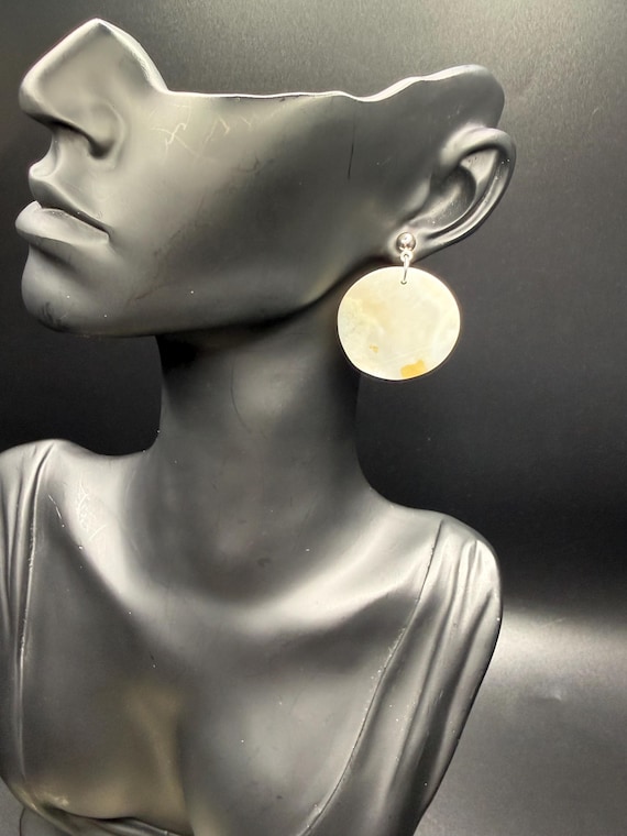 Shell Disc Post Earrings- Silver or Gold