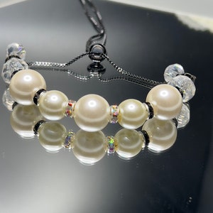 Pearl Beaded Bracelet, Beaded Bracelet, Handmade Bracelet, Bridal Jewelry, Anniversary Jewelry, Wedding Jewelry