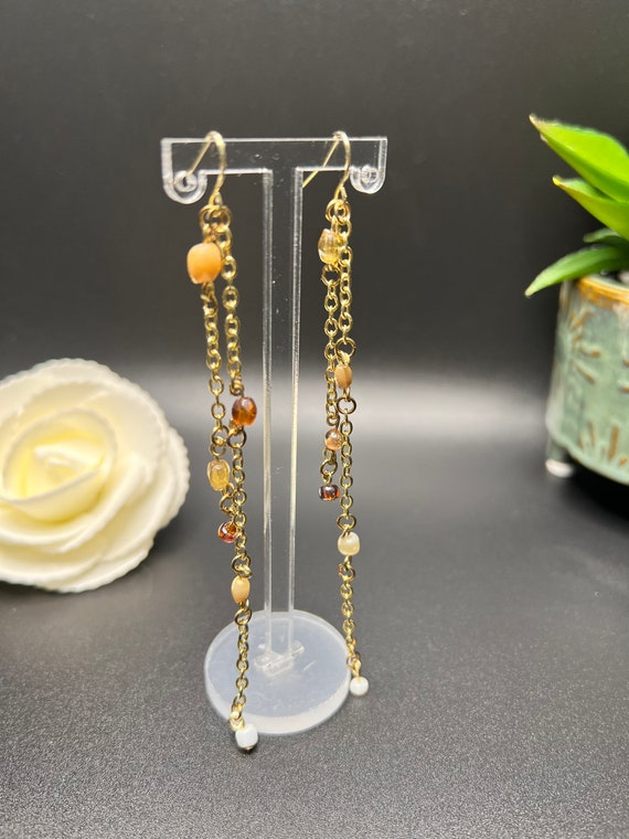 Brown Beaded Earrings, Boho Jewelry, Urban Beaded Earrings, Beaded Jewelry, Gift for Her, Handmade Earrings