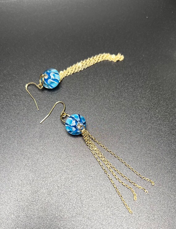 Blue Earrings, Beaded Earrings, Minimalistic Jewelry, Jewelry for Women, Gifts for Mom, Blue Beaded Earrings, Mom Gift