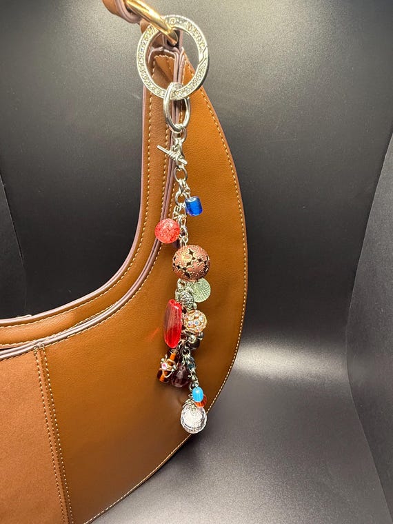 Beaded Purse Charm Bracelet with Bling “O” ring