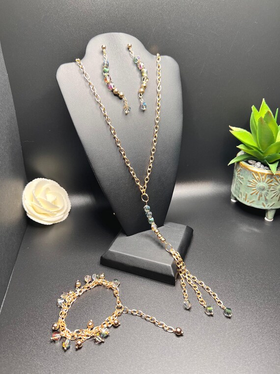 Beaded Necklace Set, 3pc Necklace Set, Bracelet and Pendant, Necklace Set, Gift for Her, Fashion Jewelry