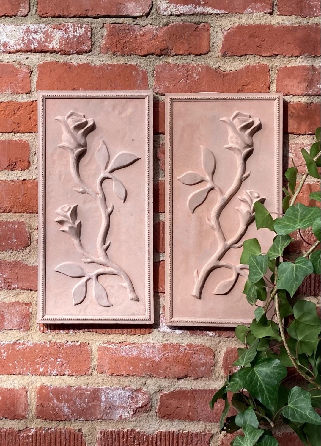 Secret Garden Roses Wall Sculpture, for Patios Gate Ways, Courtyards