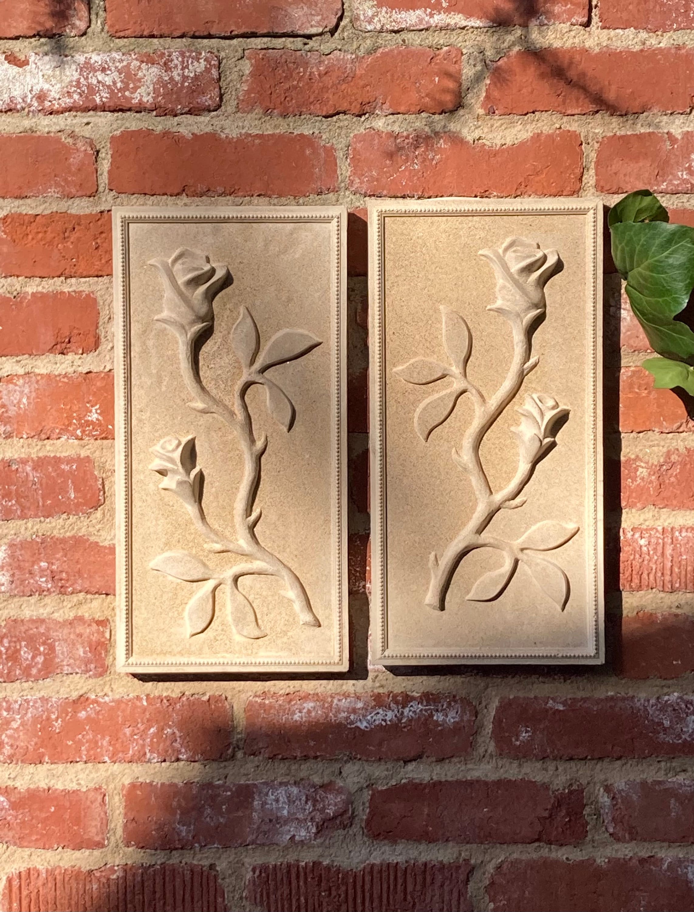 Secret Garden Roses Wall Sculpture, for Patios Gate Ways, Courtyards
