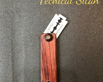 Retractable Bread Lame, hardwood dough scoring knife, custom engraving,  Galley Wood Ladyfinger, exotic and domestic wood handmade in USA