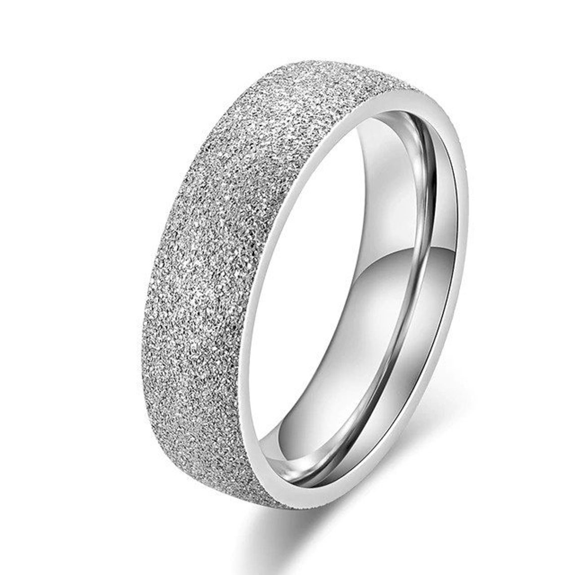 925 Sterling Silver Sandblast Wedding Band Ring Matte Finish Etsy