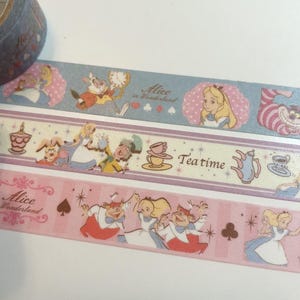 Alice im Wunderland washi tape Muster, Cheshire Cat Masking Tape, Teeparty, Disney washi tape, Disney Alice, hasenbau, matt hatter