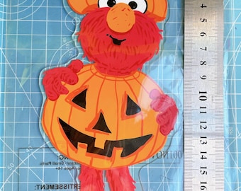 Sesame Street halloween window cling, Elmo Halloween gel window decals, Cookie Monster Halloween car sticker, indoor decal, party decor