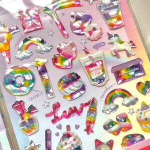 Pegatina Q-Lia Melty Couleur, pegatina holográfica 3D, pegatina de epoxi, pegatina coreana, pegatina de resina de PVC, pegatina de gel, pegatina brillante imagen 9