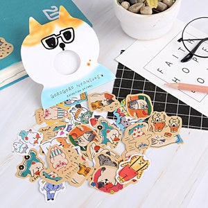 30 autocollants Gorogoro Nyansuke, vague mentale, autocollants chat Goro, autocollants animaux mignons, papeterie japonaise, sac d'autocollants flocons