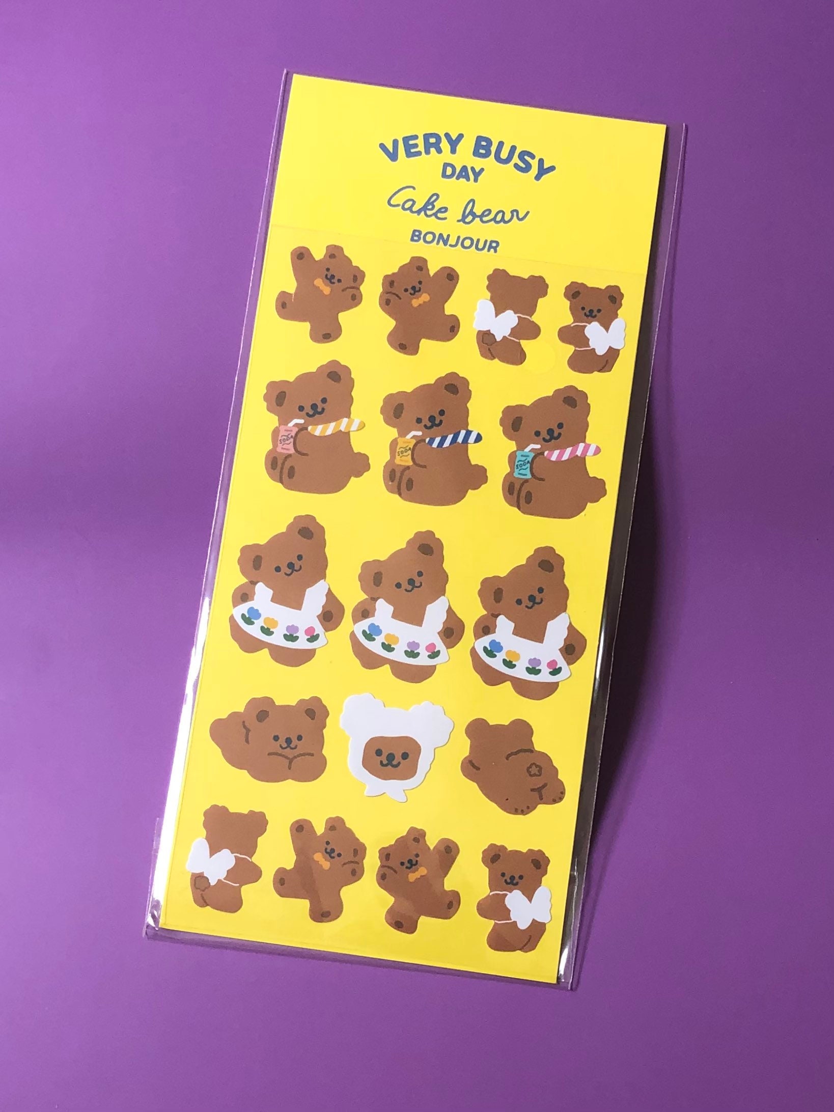 Bear Sticker, Waterproof Sticker, Kawaii Polco Stickers, Cute Korean ...