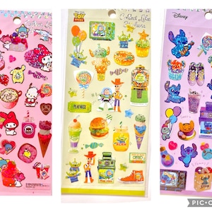 Sticker holographique Disney, Chip & Dale, Mickey Shaka, monstre, Snoopy, Winnie l'ourson, Toy Story, Stitch, My Melody, Hello Kitty