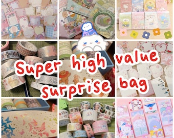 Super high-value stationary grab bag, stationery gift set, stationery surprise bag, sticky notes, stickers, memo, penpal, journal, scrapbook